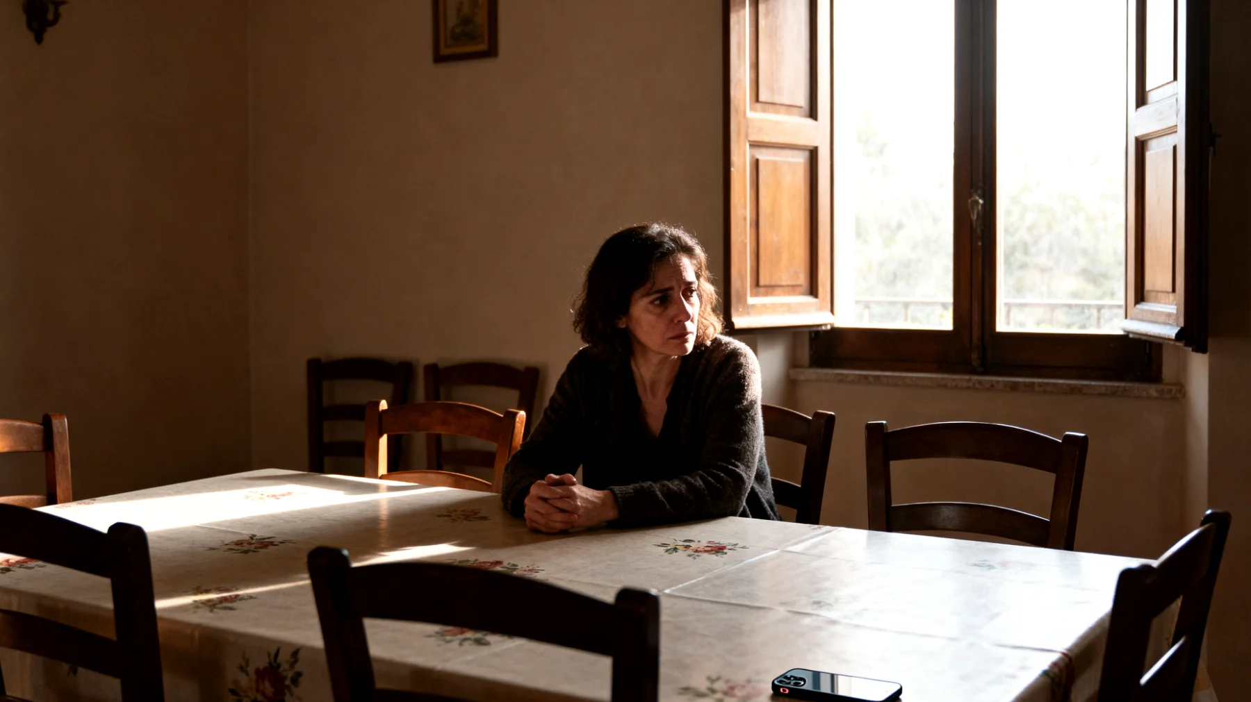 Una mamma fatica a trovare momenti significativi da condividere con i suoi figli giovani adulti, che ormai hanno vite indipendenti tra università, lavoro e relazioni personali. Sente che i pochi incontri sono superficiali e dominati da telefonate frettolose o cene veloci dove ognuno è distratto dai propri impegni."